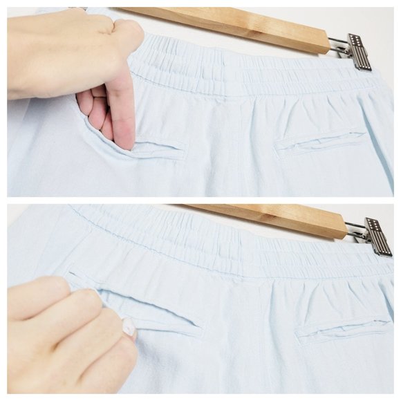 Old Navy Light Blue Lounge Shorts Elastic Waist Drawstring Shorts w Pockets - Picture 7 of 10